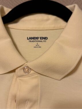 Lands' End Soft Pale Yellow Polo Shirt
